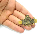 2 Antique Bronze Pendant Connector Antique Bronze Plated Pendant ( 53x37mm) G9830