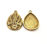 2 Antique Bronze Pendant Blank inlay Blank Mosaic Blank Resin Blank Bezel Base Setting Mountings Antique Bronze Plated (25x18mm) G9831