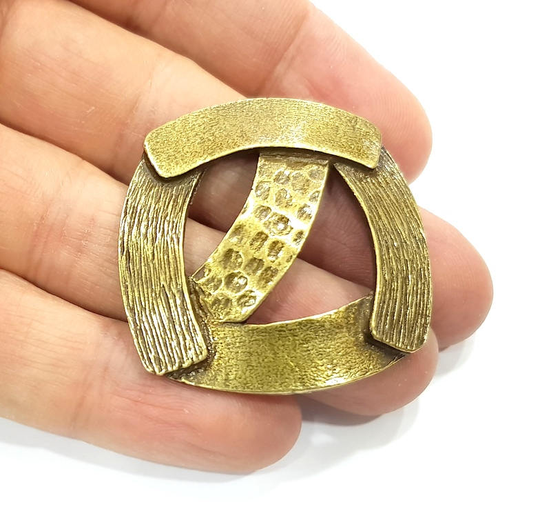 2 Antique Bronze Plated Pendant (40x40mm) G9832