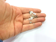 50 Star Charm Shiny Silver Charms Silver Color Brass (8 mm) G11804