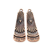 2 Tribal Charm Copper Charm Antique Copper Charm Antique Copper Plated Metal (48x15mm) G11824