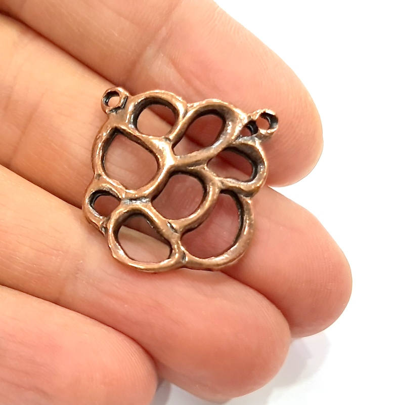 4 Copper Connector Antique Copper Charm Antique Copper Plated Metal (24mm) G16852