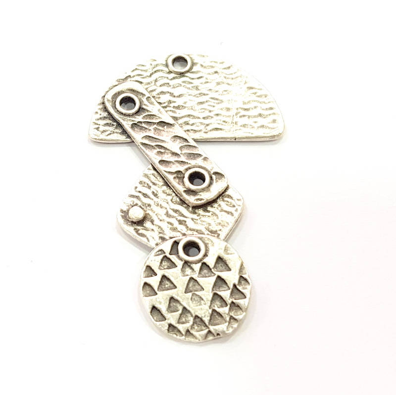 2 Silver Charms Antique Silver Plated Charms (52x33mm) G9887