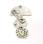 2 Silver Charms Antique Silver Plated Charms (52x33mm) G9887