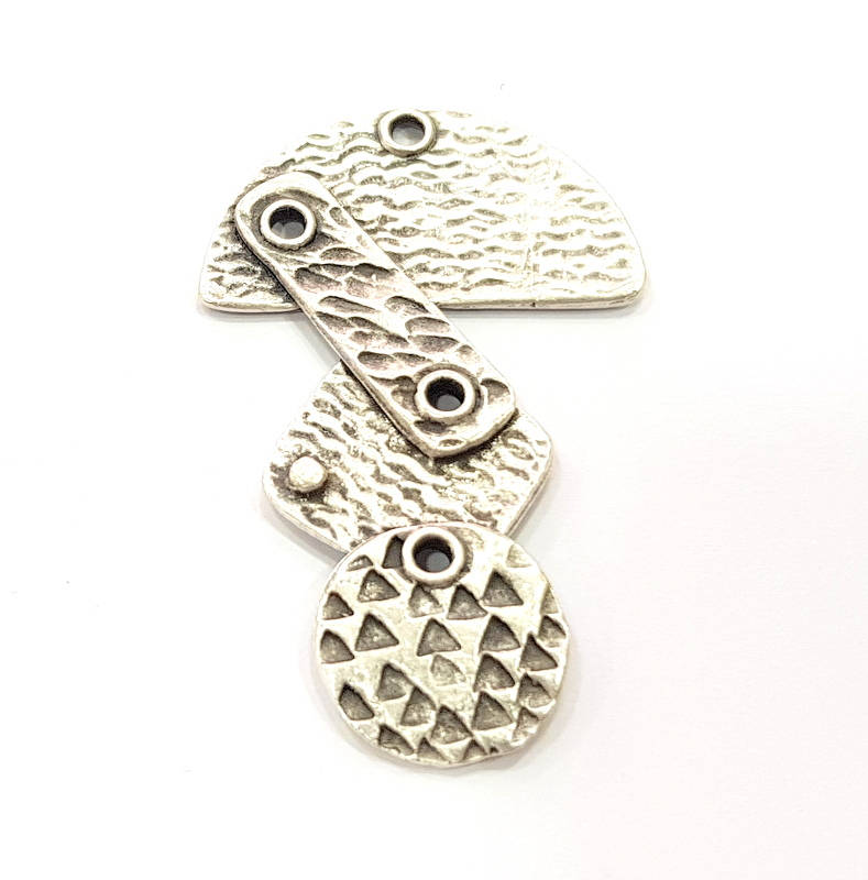 2 Silver Charms Antique Silver Plated Charms (52x33mm) G9887