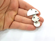 2 Silver Charms Antique Silver Plated Charms (52x33mm) G9887