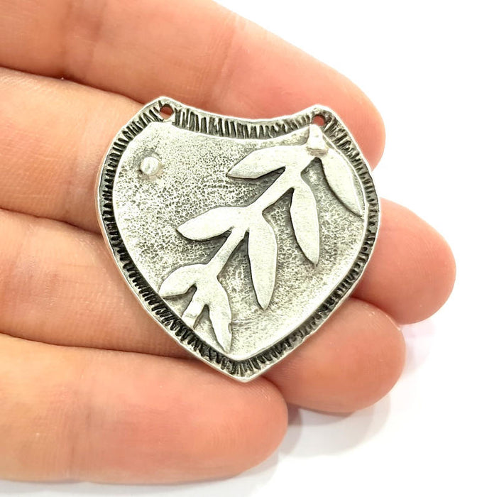 Leaf Charms Antique Silver Plated Charms (38x39mm) G9892