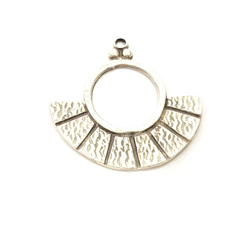 2 Silver Charms Antique Silver Plated Charms (42x41mm) G9893