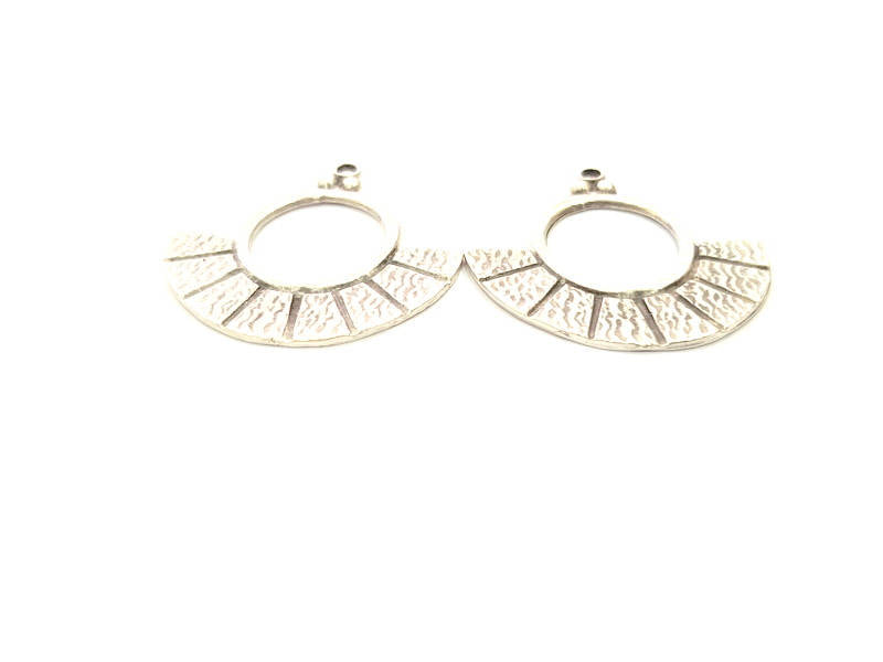 2 Silver Charms Antique Silver Plated Charms (42x41mm) G9893