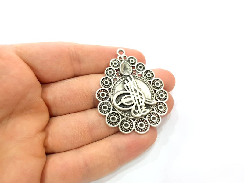 Silver Ottoman Signature Charms Antique Silver Plated Charms (52x43mm) G9895