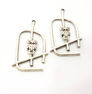 2 Owl Charms Antique Silver Plated Charms (52x31mm) G9896