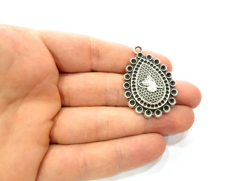 Silver Ottoman Signature Charms Antique Silver Plated Charms (43x30mm) G9898