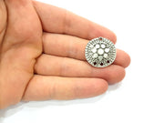 2 Silver Charms Connector Antique Silver Plated Charms (26mm) G9900