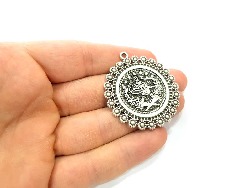 Silver Ottoman Signature Charms Antique Silver Plated Charms (42mm) G9903