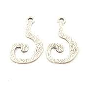 2 Silver Charms Antique Silver Plated Charms (53x32mm) G14601