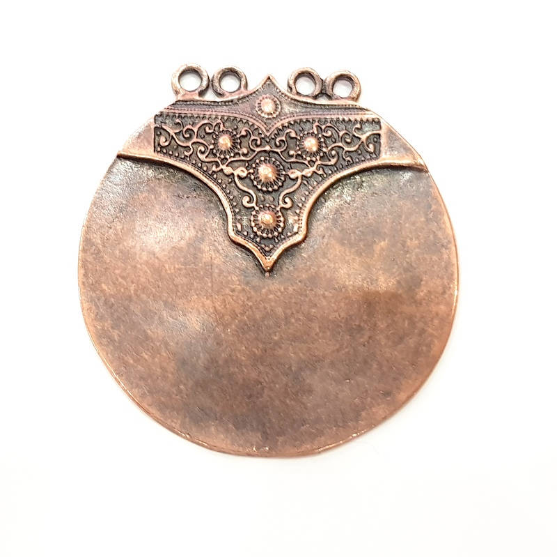 Copper Pendant Antique Copper Pendant Antique Copper Plated Metal ( 58 mm ) G15615