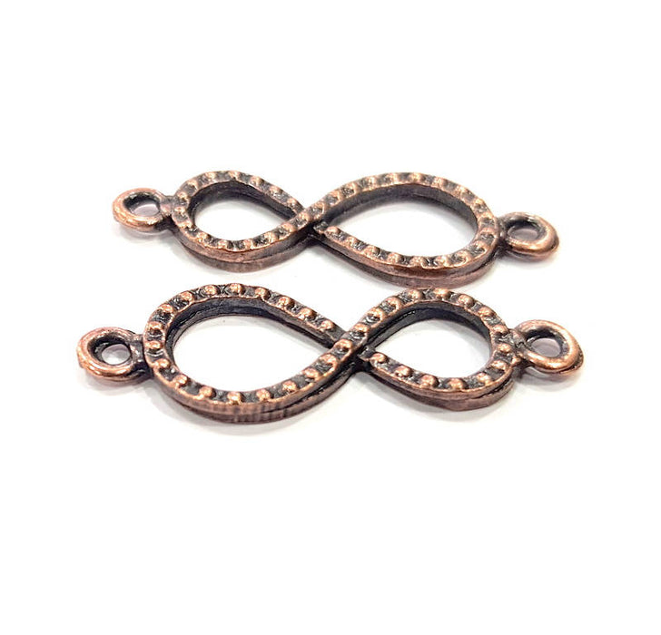 10 Copper infinity Charm Antique Copper Charm Antique Copper Plated Metal  (32x10mm) G11860