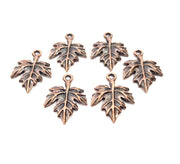 8 Copper Leaf Charm Antique Copper Charm Antique Copper Plated Metal (26x18mm) G11861