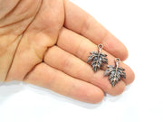 8 Copper Leaf Charm Antique Copper Charm Antique Copper Plated Metal (26x18mm) G11861