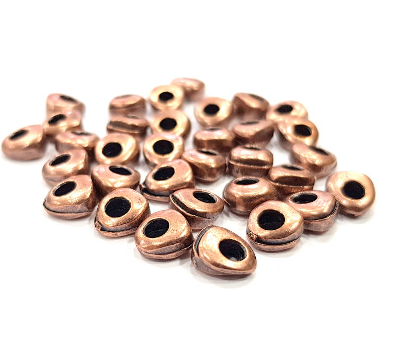 20 Copper Beads Antique Copper Beads Antique Copper Plated Metal (8mm) G11862