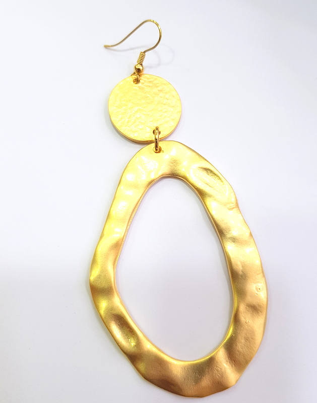 Hammered Gold Pendant Gold Plated Metal (67x45mm)  G11835