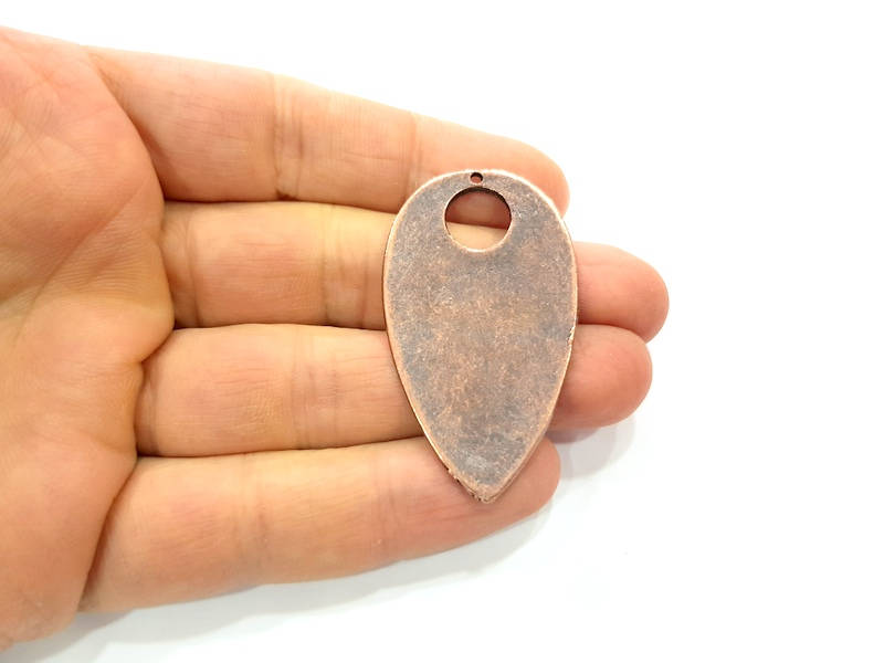 Copper Pendant Antique Copper Pendant Antique Copper Plated Metal ( 52x28 mm ) G11871