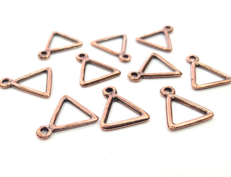 20 Copper Triangle Charm Antique Copper Charm Antique Copper Plated Metal (15x13mm) G11875