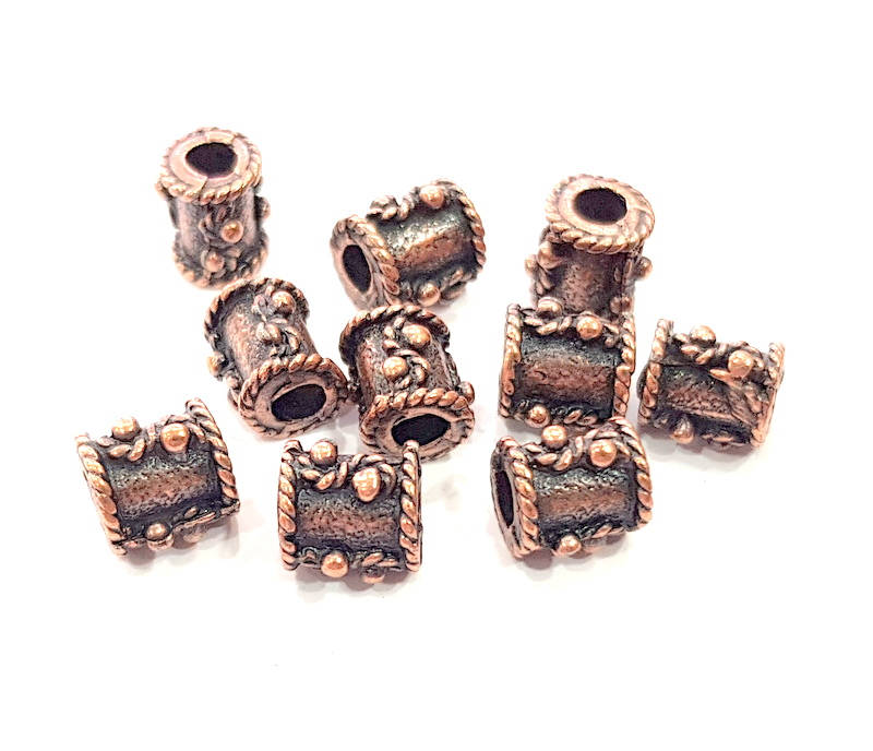 10 Copper Beads Antique Copper Beads Antique Copper Plated Metal (9mm) G11887