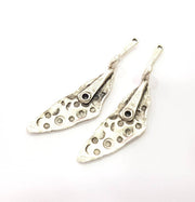 2 Silver Charms Antique Silver Plated Charms (65x15mm) G9967