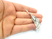 2 Silver Charms Antique Silver Plated Charms (65x15mm) G9967