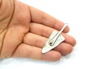 2 Silver Charms Antique Silver Plated Charms (62x21mm) G12798