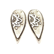 2 Silver Charms Antique Silver Plated Charms (60x25mm) G11919