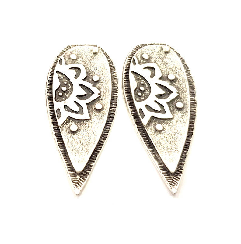 2 Silver Charms Antique Silver Plated Charms (60x25mm) G11919