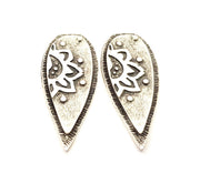 2 Silver Charms Antique Silver Plated Charms (60x25mm) G11919