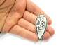 2 Silver Charms Antique Silver Plated Charms (60x25mm) G11919