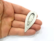 2 Silver Charms Antique Silver Plated Charms (60x25mm) G11919