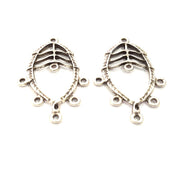 6 Silver Charms Antique Silver Plated Charms (40x26mm) G14994