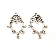 6 Silver Charms Antique Silver Plated Charms (40x26mm) G14994