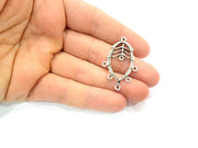 6 Silver Charms Antique Silver Plated Charms (40x26mm) G14994