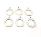 6 Silver Circle Charms Antique Silver Plated Charms (22x17mm) G14057
