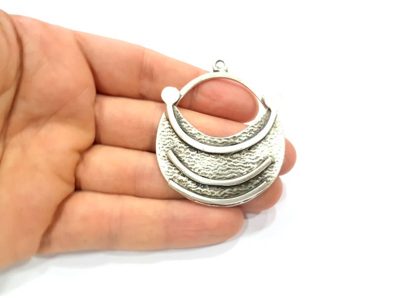 Silver Pendant Antique Silver Plated Charms (58x48mm) G9981