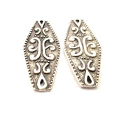 4 Silver Charms Antique Silver Plated Charms (38x15mm) G9983
