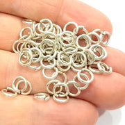 50 Silver Jumpring Antique Silver Plated Brass Strong jumpring ,Findings  (7 mm)  G15540