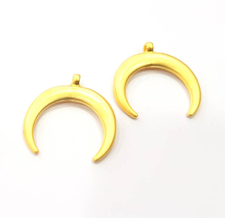 Crescent Charm Gold Moon Charm Gold Plated Charms  (28mm)  G9987