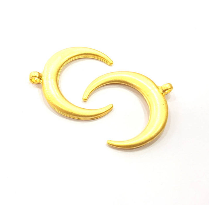 Crescent Charm Gold Moon Charm Gold Plated Charms  (28mm)  G9987