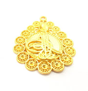 Gold Ottoman Signature Pendant Gold Plated Charms  (51x43mm)  G9992