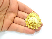 Gold Ottoman Signature Pendant Gold Plated Charms  (51x43mm)  G9992