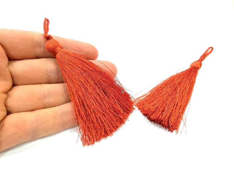 2 Red Currant Tassel Thread Tassels (78 mm - 3 inches) G9995