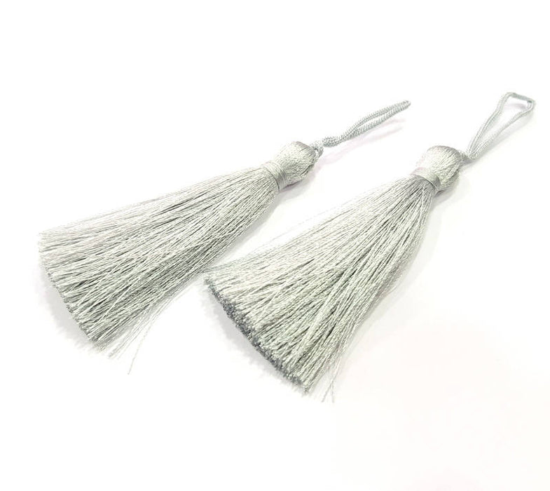 2 Pearl River Gray Tassel Thread Tassels (78 mm - 3 inches) G10001