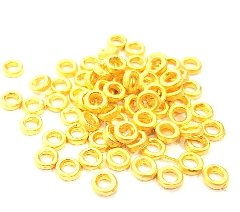 1000 Pieces 6mm Gold Spacer Beads for Jewelry Making, Gold Flat